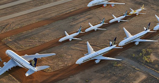 Thousands of planes have been “parked” indefinitely after the coronavirus pandemic decimated travel demand.