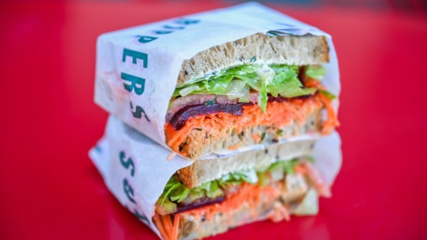 Salad sandwich at Rippers Ripponlea. 