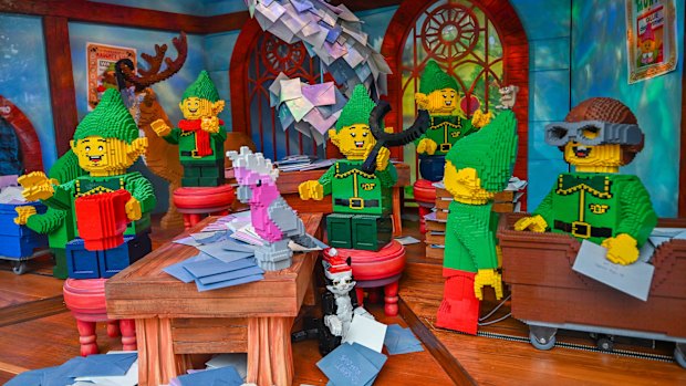 The Lego Christmas display in the Myer windows.