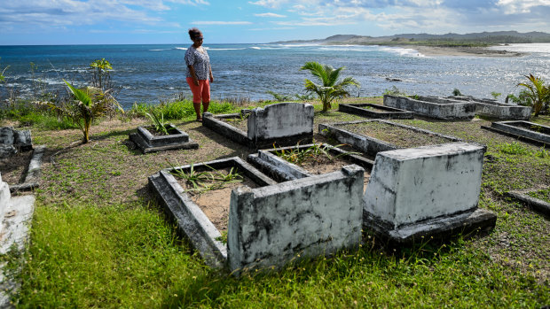 ‘This place will crack’: Centuries-old graves threatened by the sea