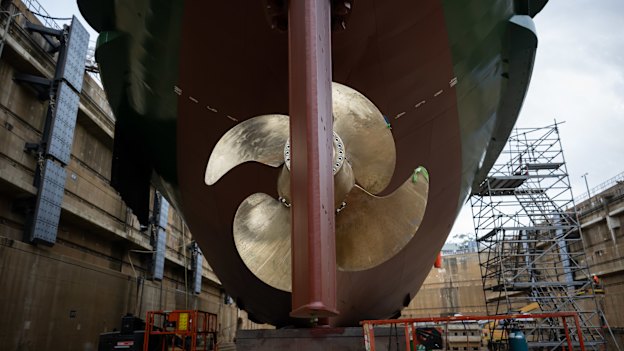 The Narrabeen ferry revealed its true state in dry dock.