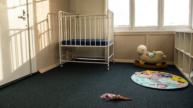A room in a women’s refuge: Children who grow up with domestic violence can be deeply damaged by it.