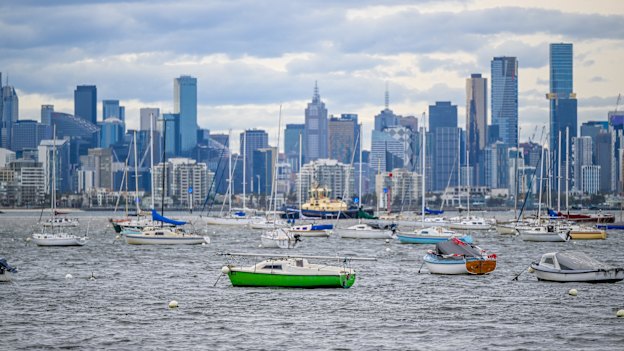View of the city from Williamstown.