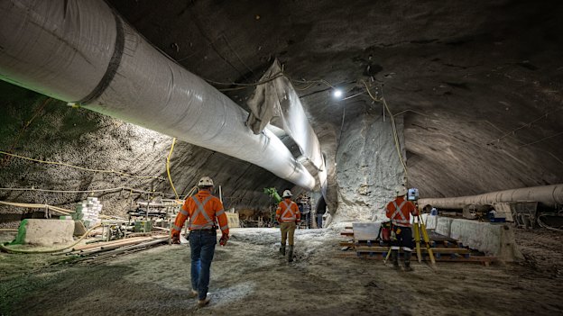 The main cavern for the Hunter Street station will be about 180 metres long.