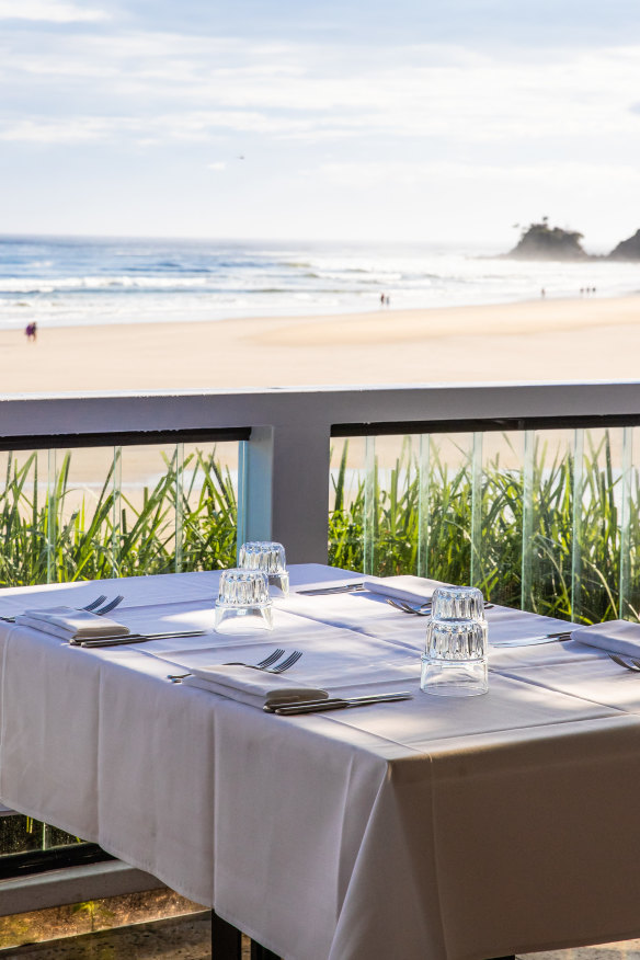 The restaurant backs onto the beach. 