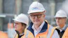 Prime Minister Anthony Albanese on Melbourne’s North-East Link construction site in May.