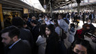 Passengers at Sydney’s Central train station on Wednesday during a strike.