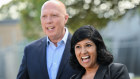 Liberal Opposition Leader Peter Dutton campaigning in the seat of Aston with the candidate Roshena Campbell ahead of the upcoming by-election. 22nd February 2023, The Age news Picture by JOE ARMAO