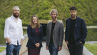 Tech billionaires Mike Cannon-Brookes and Scott Farquhar from Atlassian and Cliff Obrecht from Canva joined Tech Council of Australia chief executive Kate Pounder to launch a new plan to tackle the tech skills shortage. 