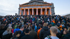 The Anzac Day dawn service at the Shrine of Remembrance in Melbourne on Thursday.