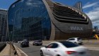 The Ribbon, which houses the new IMAX cinema, has been built between two arms of the Western Distributor.