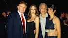 Donald Trump and his girlfriend (and future wife), Melania Knauss, with Jeffrey Epstein and Ghislaine Maxwell at Mar-a-Lago in 2000.