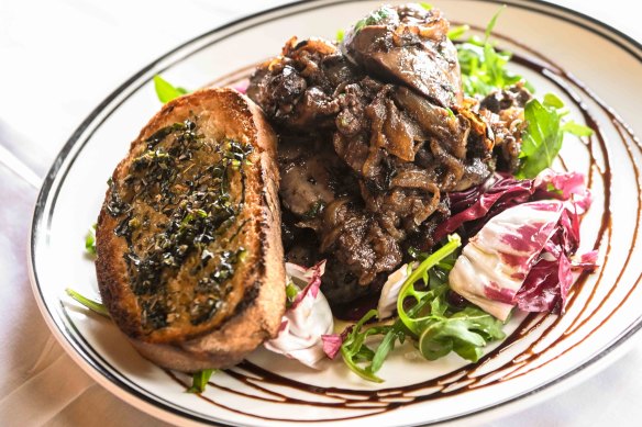 Chicken livers are a menu mainstay.