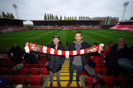 McElhenney (left) and Reynolds, who arranges his week around Wrexham’s playing schedule.