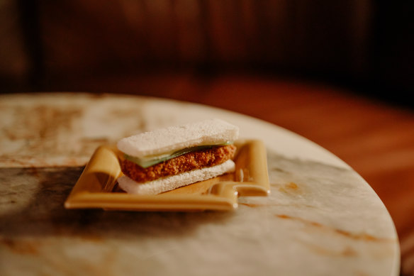 Coral trout fish-finger sandwich.