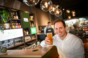 Dan Murphy’s Managing Director Alex Freudmann at the company’s new zero alcohol bar in Hampton.