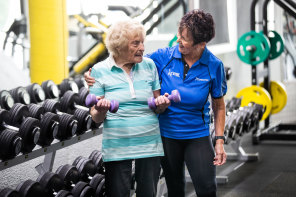 Edna Sheppard and her friend, gym instructor Jan Ellis. 