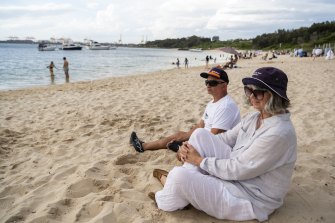 La Perouse residents Lynda Newman and Mark Baker are concerned about contamination to beachgoers from the construction of a new ferry wharf. 