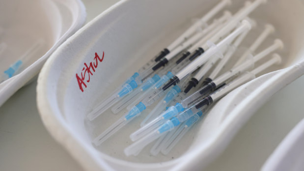 Syringes of AstraZeneca vaccine in Germany. 