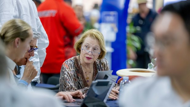 Gai Waterhouse watches on during the Magic Millions sales this week.