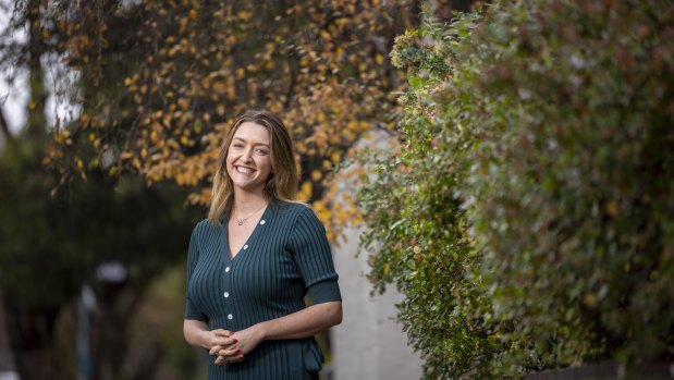 The Greens candidate Steph Hodgins-May, photographed in Elwood, wants more ambitious action on climate change.