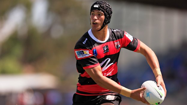 Joseph Suaalii in action during a North Sydney trial match.