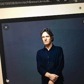 Marco Fusinato self-portrait (detail). 