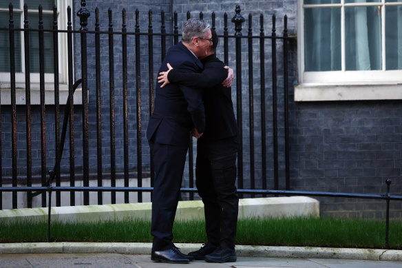 Starmer welcomes Zelensky to Dowing Street on Saturday afternoon.