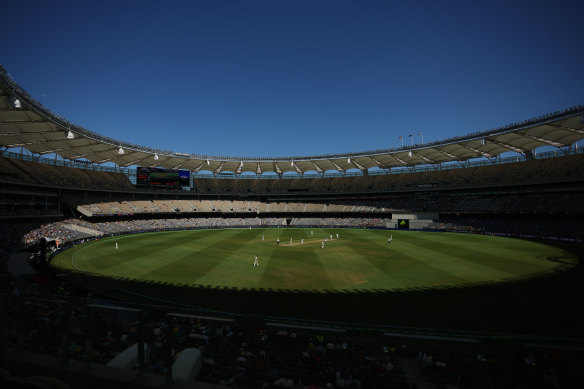 Perth’s Optus Stadium during this summer’s Test against West Indies.