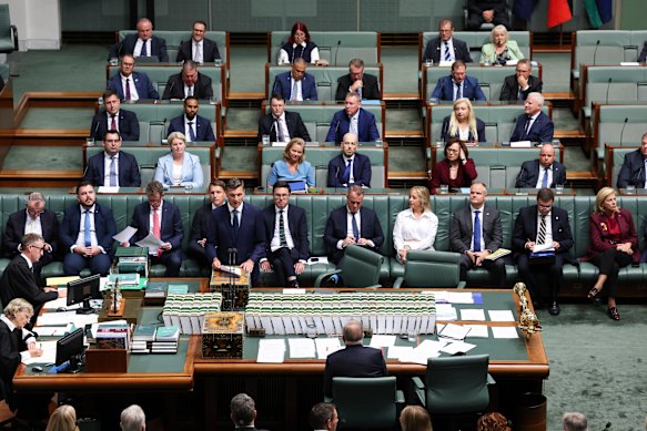 The reshuffled opposition benches following Sussan Ley’s removal. 