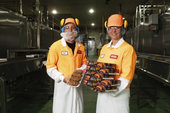 The new owners of Sara Lee, Brooke and Klark Quinn, at the Central Coast production facility.