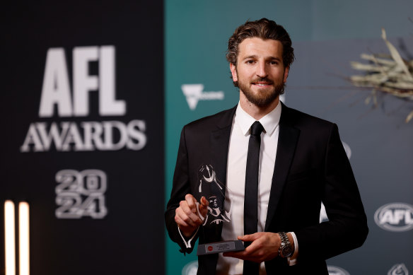 Marcus Bontempelli was named AFLPA MVP for the third time last week.