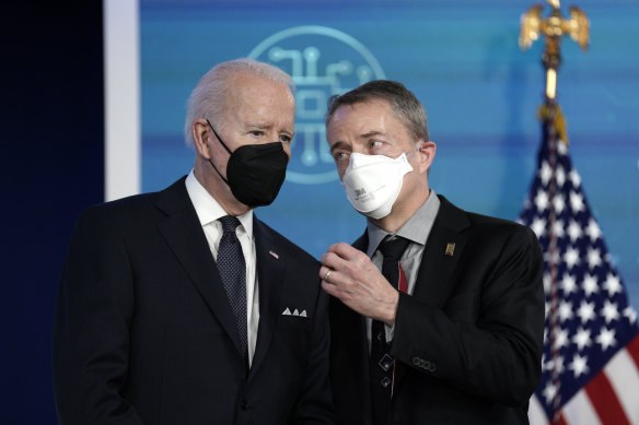 Intel chief Pat Gelsinger with President Joe Biden in 2022.