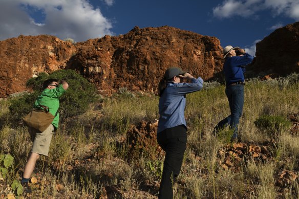 Leseberg and others look for traces of
the elusive bird.