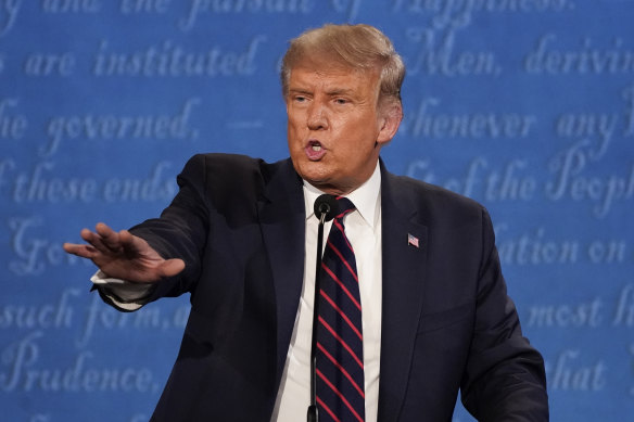 US President Donald Trump during the first presidential debate.