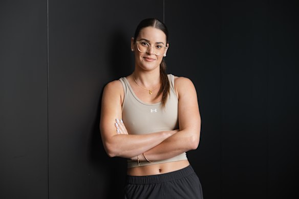 Olympian Kaylee McKeown poses for a photo at an Under Armour event in Sydney on Wednesday. 