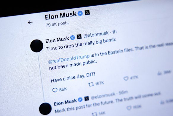 Elon Musk attacked Trump in posts on X on Thursday (Friday AEST).