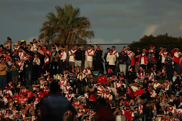 Dragons fans at Kogarah on Saturday afternoon.