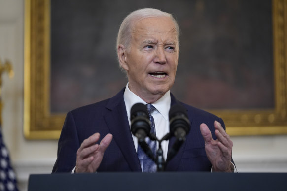 President Joe Biden speaks about the Trump verdict at the White House.