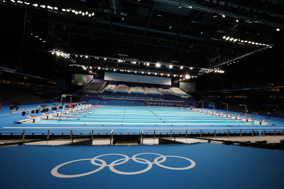 The competition pool in Paris La Defense Arena.