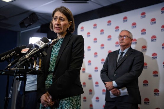 NSW Premier Gladys Berejiklian and Health Minister Brad Hazzard today.
