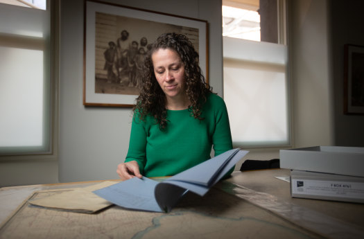 State Library of Victoria research fellow Brooke Wandin, who is building a database of Woiwurrung words.