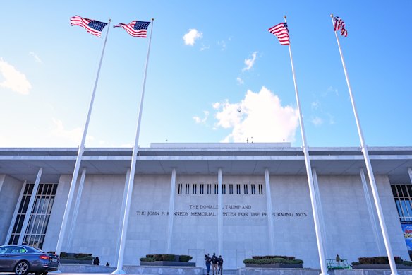 New signage, The Donald J. Trump and The John F. Kennedy Memorial Centre For The Performing Arts, on the Kennedy Centre.