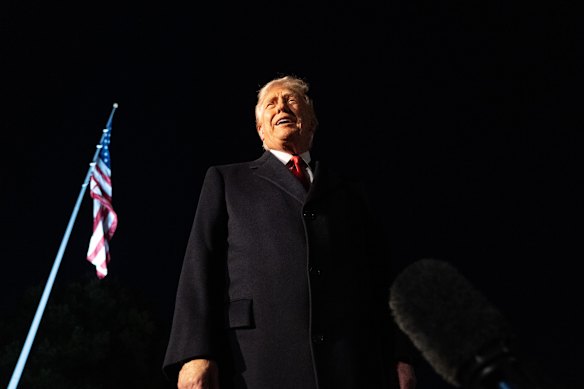 US President Donald Trump as he departed the White House for a trip to Asia.