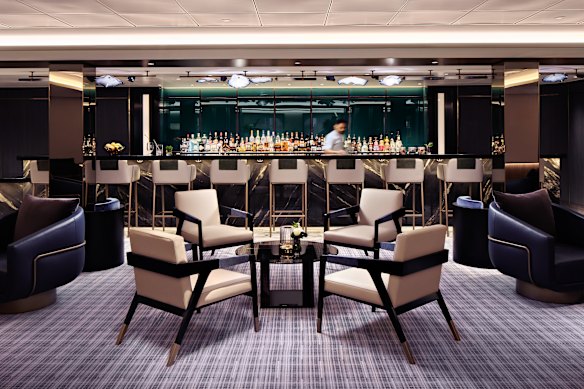 The elegant Living Room and Living Room Bar forms the main gathering and entertainment zone on Luminara.