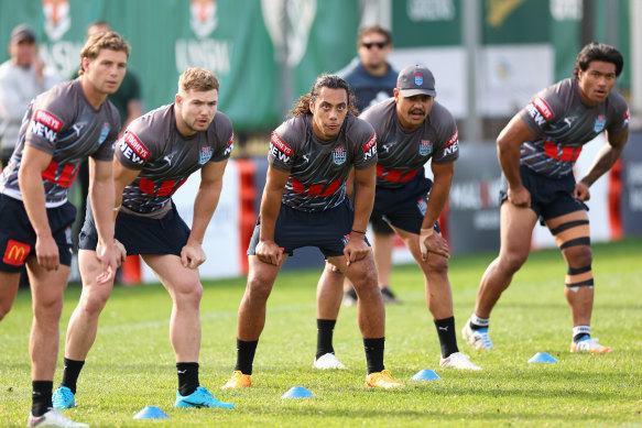 Jarome Luai at NSW training this week.