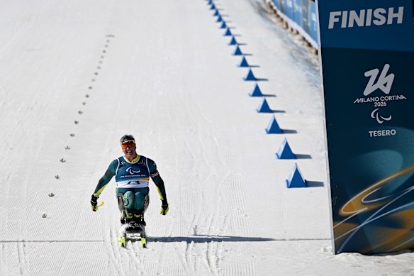 Relief as Matt Brumby crosses the finish line.