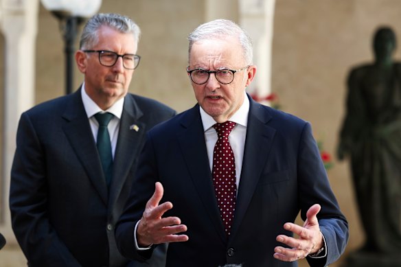 Prime Minister Anthony Albanese is in Italy to attend the Pope’s inauguration on Sunday.