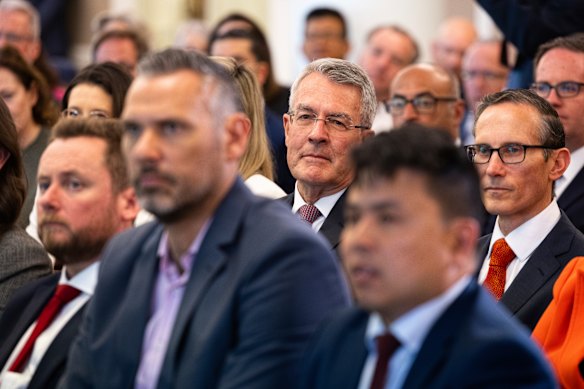 Attorney-General Mark Dreyfus at the Labor caucus meeting.