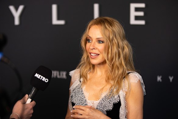 Kylie Minogue at a launch event in London for her Netflix documentary series.
